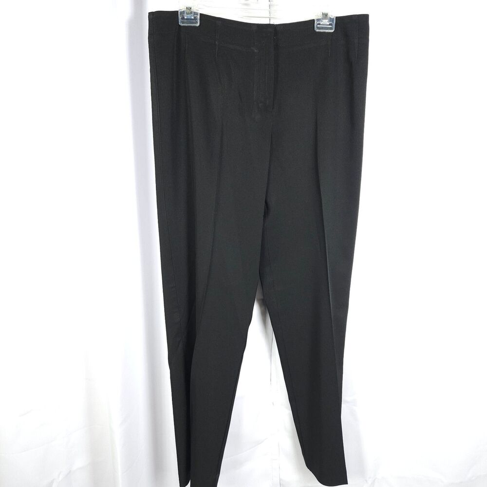 Harve Benard Women's 12 Black Dress Pants Stretch Flat Front 34x31